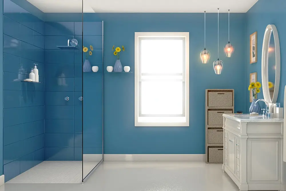 Semi-frameless toughened glass shower screen installed in a Melbourne bathroom